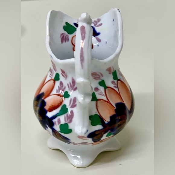 19th Century Antique Gaudy Welsh Grape Pattern Miniature Scalloped Footed Jug - Picture 2 of 16